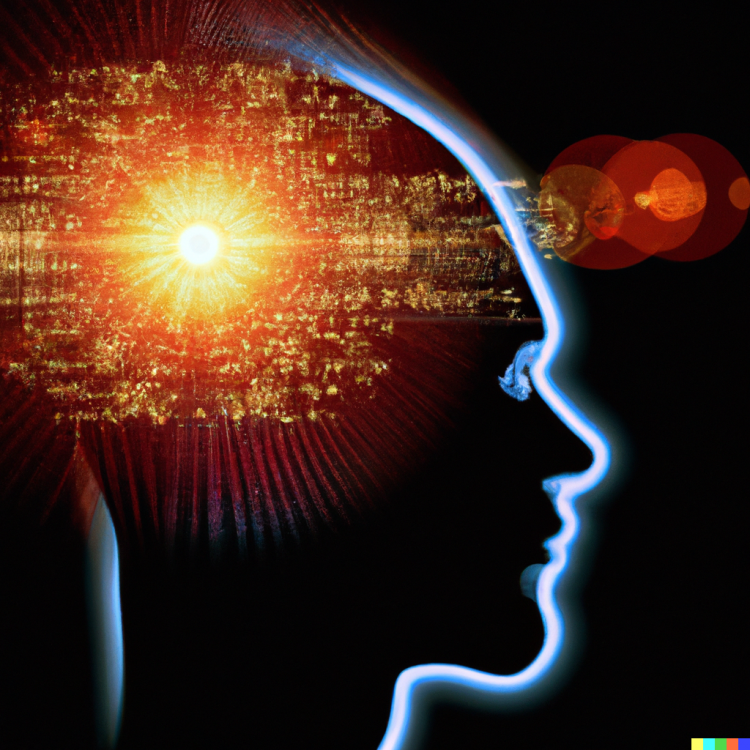 An image of the human intelligence, digital art style. Genereret med AI